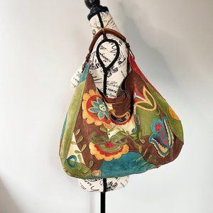 Vintage Lucky Brand Patchwork Leather Hobo